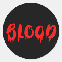 Vampire dripping blood Halloween label