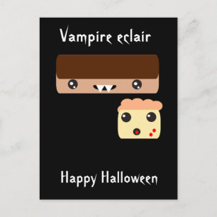 Vampire eclair  "Happy Halloween" Postcard