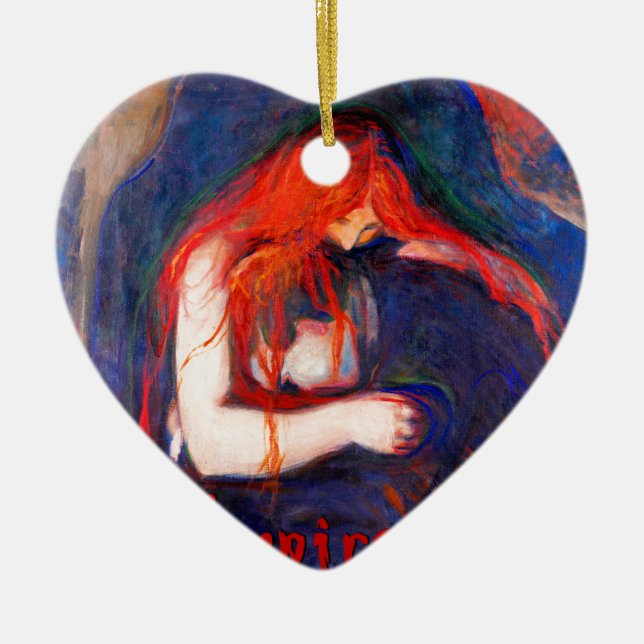 Vampire Edvard Munch Ceramic Tree Decoration (Front)