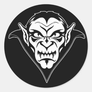Vampire Face Classic Round Sticker
