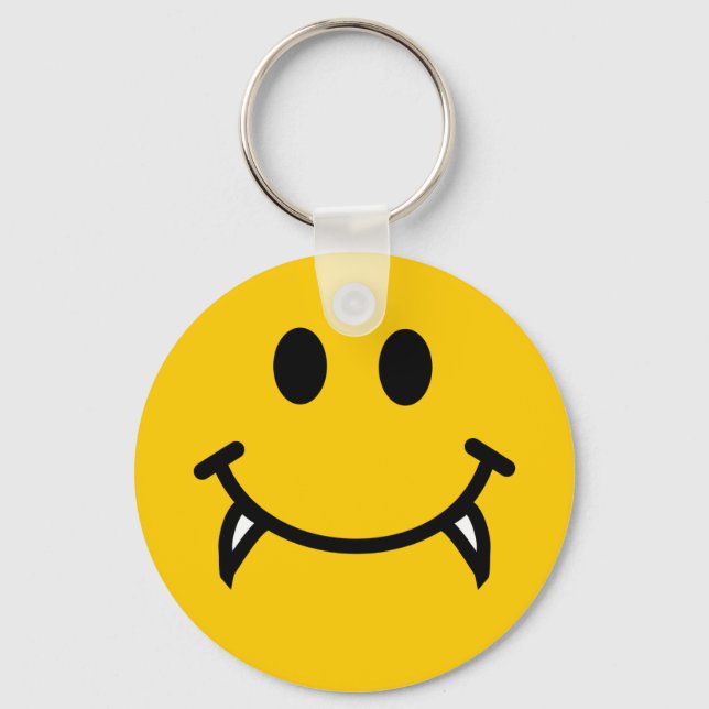 Vampire face with fangs key ring (Front)