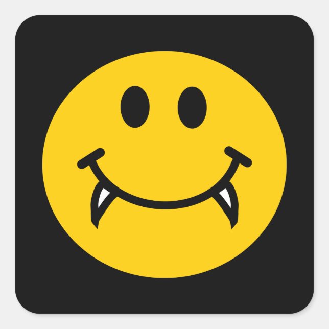 Vampire face with fangs square sticker (Front)