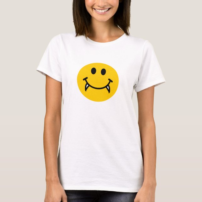 Vampire face with fangs T-Shirt (Front)