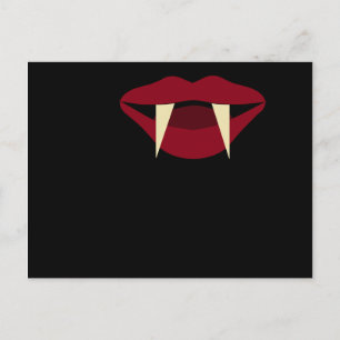 Vampire Fangs Blood Red Lips Postcard