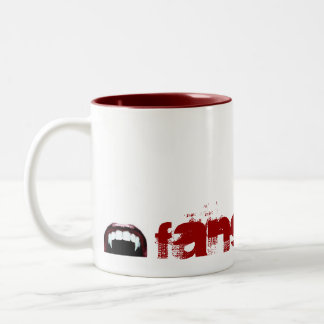 vampire-fangs, FANGBANGER Two-Tone Coffee Mug