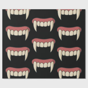 Vampire Fangs - Halloween Wrapping Paper