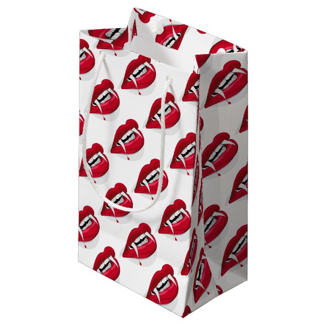 Vampire Fangs Small Gift Bag (Front Angled)
