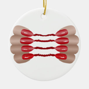 Vampire finger V.2 Ceramic Circle Ornament