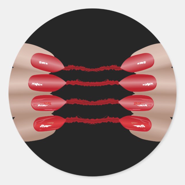 Vampire finger V.2 Classic Round Sticker (Front)