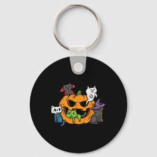Vampire Ghost Zombie Witch Cats In Pumpkin Cute Ha Key Ring
