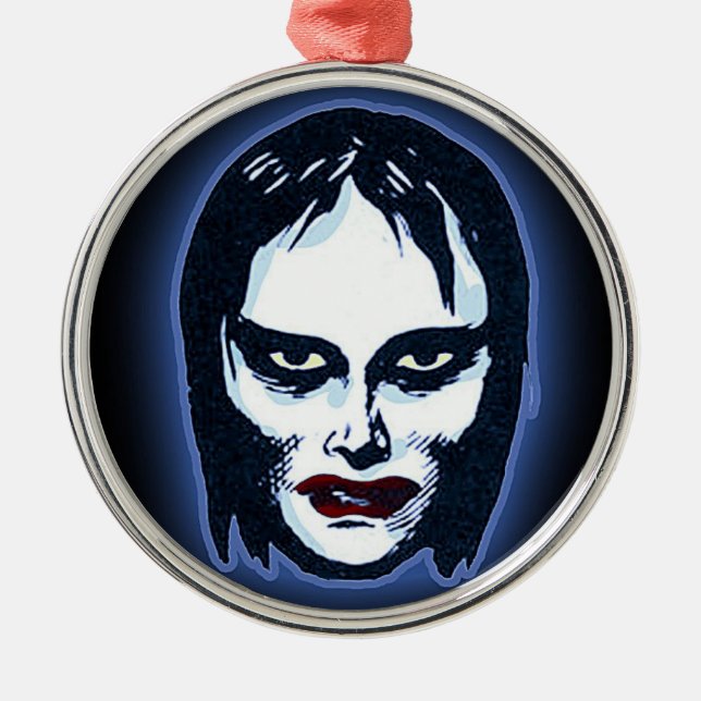 Vampire Girl (horror) Metal Tree Decoration (Front)