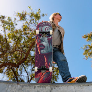Vampire Girl Skateboard – Bold Retro Fantasy Art