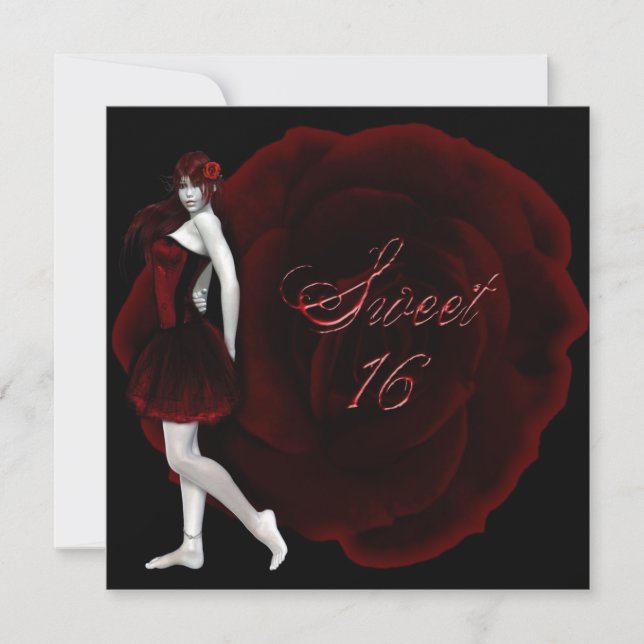 Vampire Girl Sweet 16 Goth Birthday Invitation (Front)