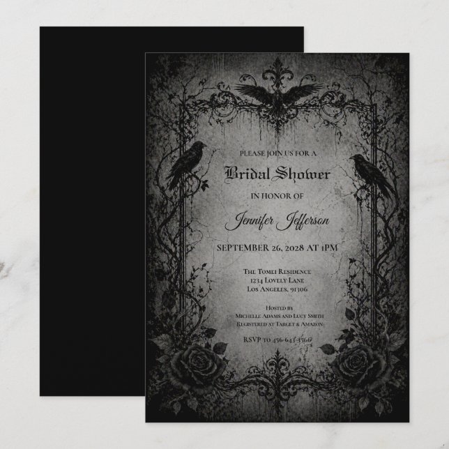 Vampire Gothic Bridal Shower invitation (Front/Back)