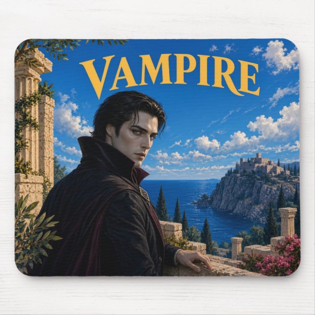 Vampire, Gothic Fantasy Monster Mouse Mat (Front)