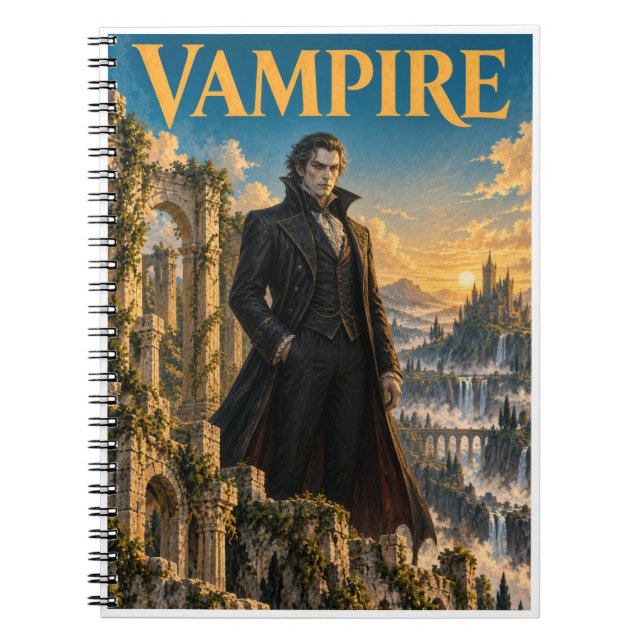 Vampire, Gothic Fantasy Monster Notebook (Front)