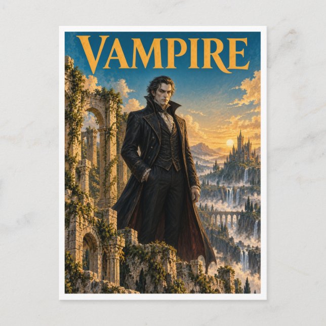 Vampire, Gothic Fantasy Monster Postcard (Front)
