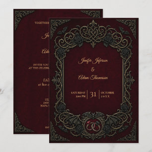 Vampire Gothic Halloween Wedding Invitation