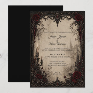 Vampire Gothic Halloween Wedding Invitation