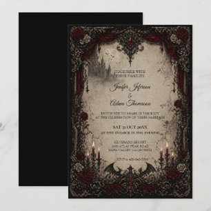 Vampire Gothic Halloween Wedding Invitation