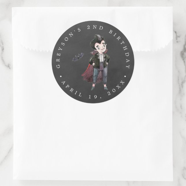 Vampire | Halloween Birthday Party Favour Classic Round Sticker (Bag)