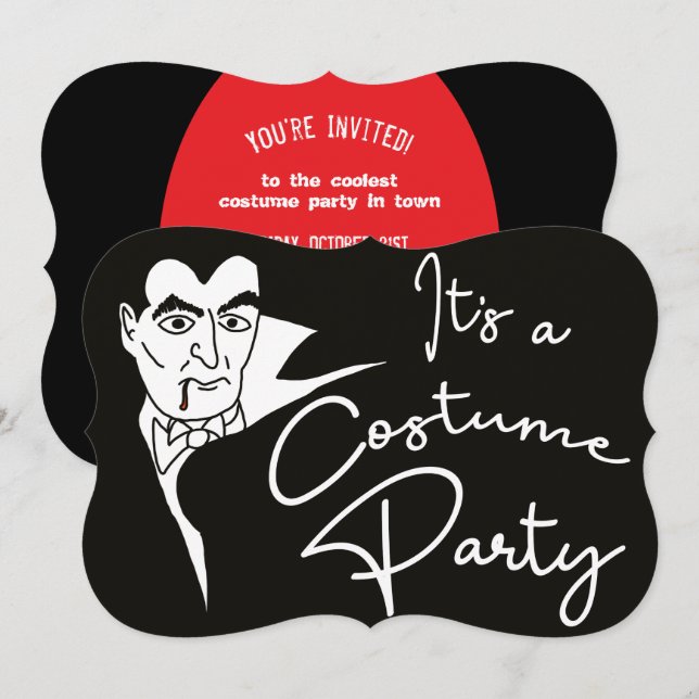 Vampire Halloween Costume Party Invitation (Front/Back)