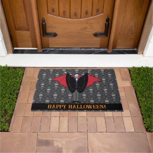 Vampire Halloween Custom Greeting Gothic Skulls Doormat
