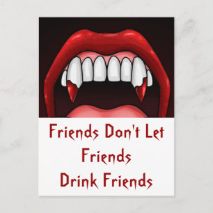 Vampire Halloween Teeth Postcard