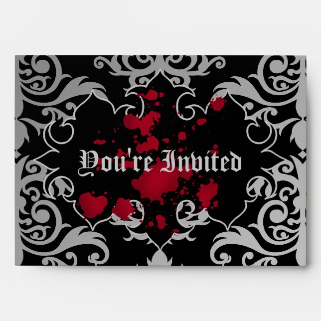 Vampire Halloween theme wedding youre invited Envelopes (Front)