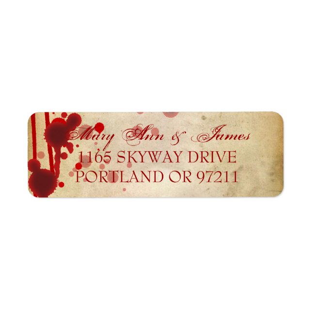 Vampire Halloween Wedding Address Fake Blood Red (Front)