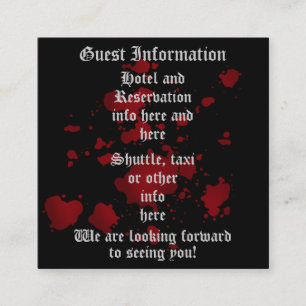 Vampire Halloween wedding guest information Enclosure Card