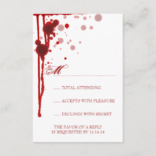 Vampire Halloween Wedding RSVP Fake Blood Red