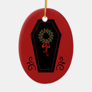 Vampire Holiday Coffin Ceramic Tree Decoration