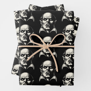 Vampire Horror Scary Spooky  Wrapping Paper Sheets