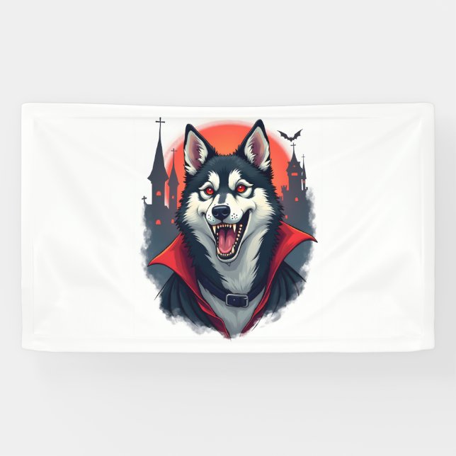 Vampire Husky Bite Banner (Horizontal)