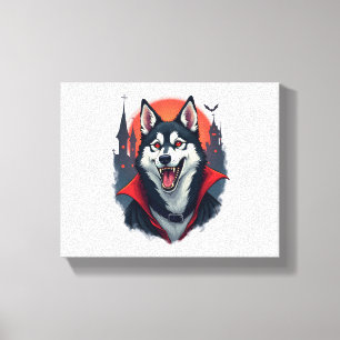 Vampire Husky Bite Canvas Print