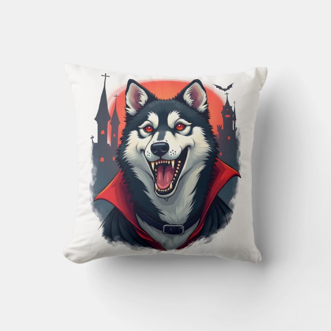 Vampire Husky Bite Cushion (Front)