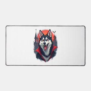 Vampire Husky Bite Desk Mat