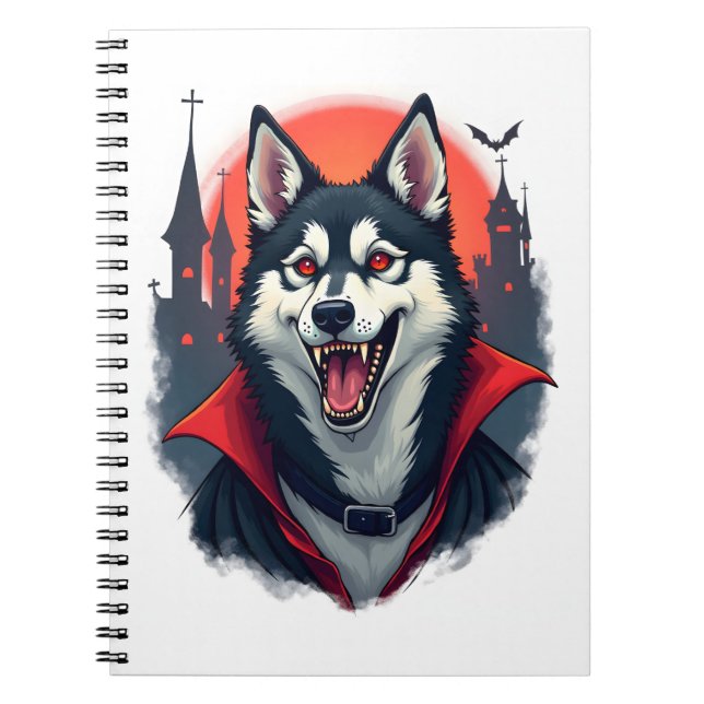 Vampire Husky Bite Notebook (Front)