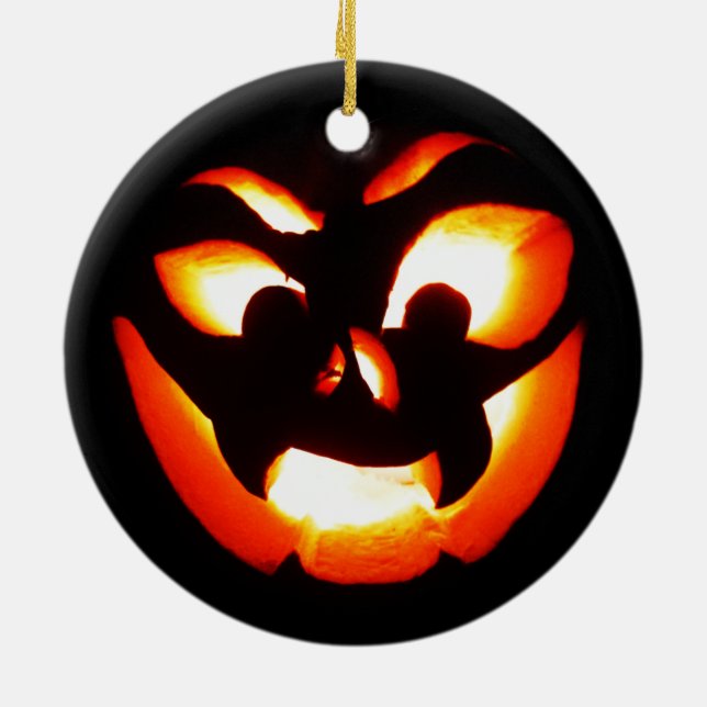 Vampire Jack-O-Lantern Ceramic Tree Decoration (Back)