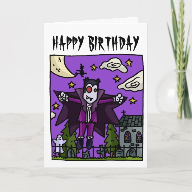 Vampire Kids Birthday Card (Front)