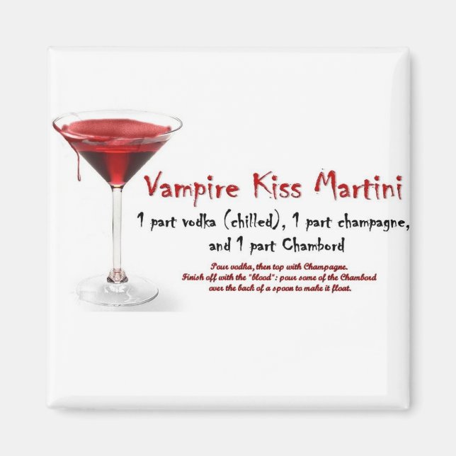 Vampire Kiss Martini Drink Recipe Magnet (Front)