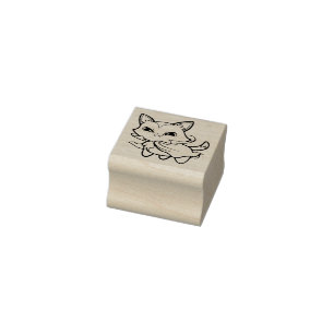 Vampire Kitty Cat Rubber Stamp