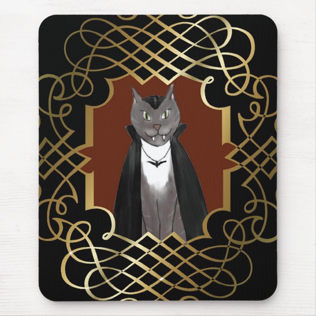 Vampire Kitty Portrait Mousepad (Front)
