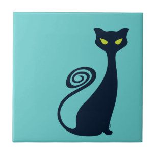 Vampire Kitty With Green Eyes Tile