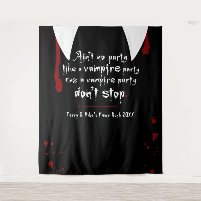 Vampire Lair Party Don't Stop Halloween Backdrop Tapestry (Front)