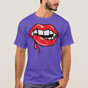 Vampire Lips Bloody Halloween Costume For Women Gi T-Shirt