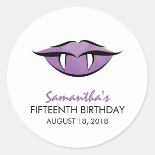 Vampire Lips Goth Birthday Sticker