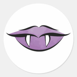 Vampire Lips Goth Halloween Birthday Round Sticker