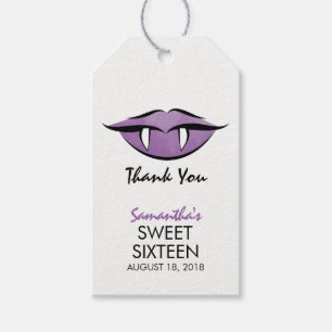 Vampire Lips Goth Sweet Sixteen Birthday Gift Tag